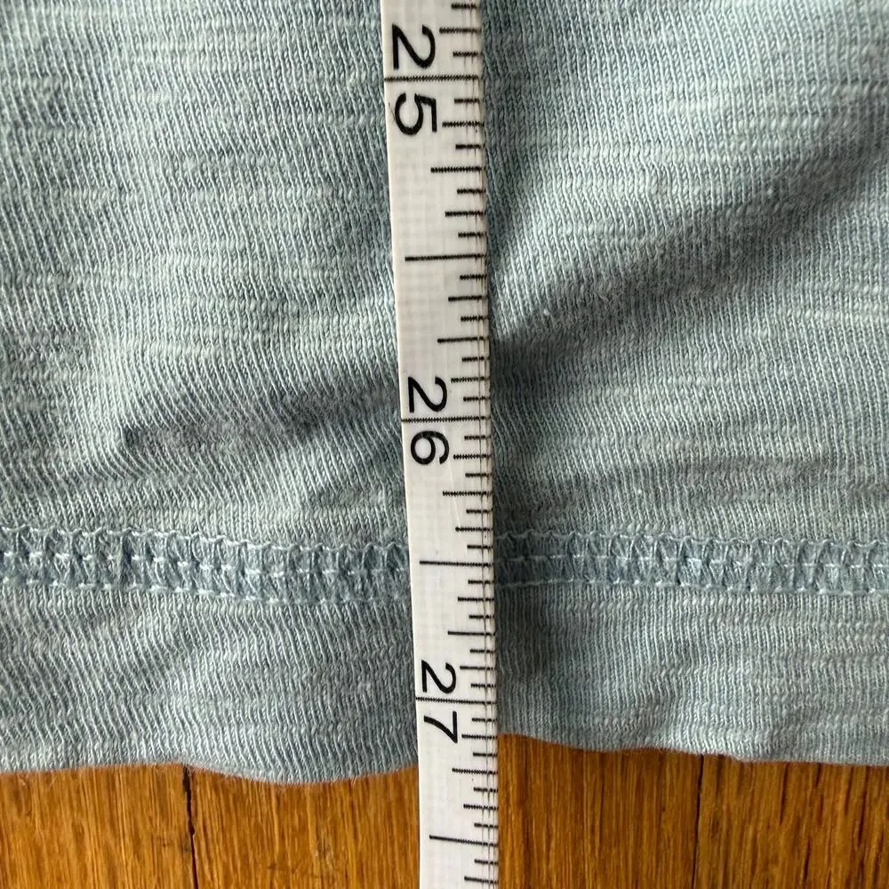 Banana Republic Men's Cotton Slub Knit Crewneck Henley Light Blue T-Shirt Sz L